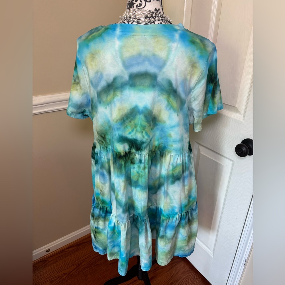 Old Navy Women’s, hand Tie-Dye Blue & Green Dress, size XL - Picture 6 of 9